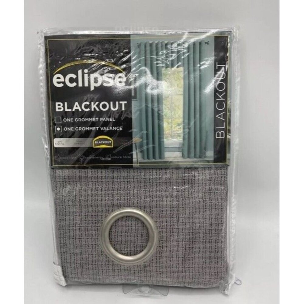 Eclipse 18"x52" Palisade Therma lined Window Valance Gray